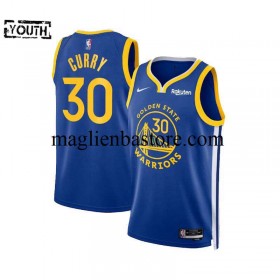 Maglia NBA Golden State Warriors Stephen Curry 30 Nike Icon Edition 2023-2024 Blu Swingman - Bambino